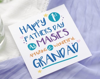Personalised 1st Father's Day Card for Grandad, Grandpa: From Baby
