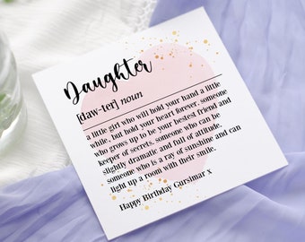 Daughter Definition Birthday Card | Card For Daughter | Birthday Card |Daughters birthday | Dictionary Style Card