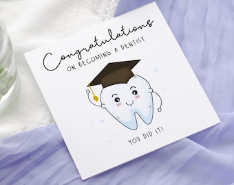 Tarjeta de graduación de nuevo dentista: felicitaciones Enfermero dental, tarjeta dental