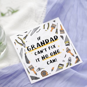 Se il nonno non riesce a risolvere il problema, nessuno può farlo! Biglietto per la festa del papà del nonno, Festa del papà del papà, Nonno, Pops, tuttofare