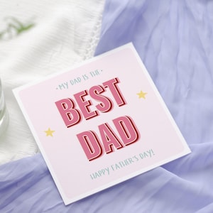Il miglior biglietto per papà / Biglietto per la festa del papà / Festa del papà / Biglietto per papà / Da figlia a figlio - biglietto personalizzato