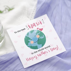 La mejor tarjeta para el Día de la Madre de Massi / Todo el mundo / Tarjeta para la tía / Pua / Thai / Chachi / Nani / Punjabi Tarjeta para el Día de la Madre