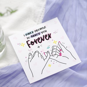 Pinky promet de vous embêter pour toujours | Amour | Saint-Valentin | d'amour | Romantique | Anniversaire