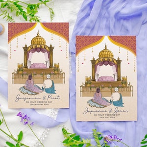 Carte de mariage personnalisée sikh punjabi Anand Karaj | Félicitations | Mariage indien | Mariage sikh