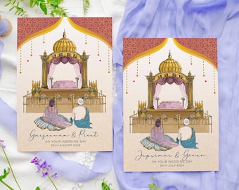Tarjeta de boda personalizada Sikh Anand Karaj: boda india punjabi