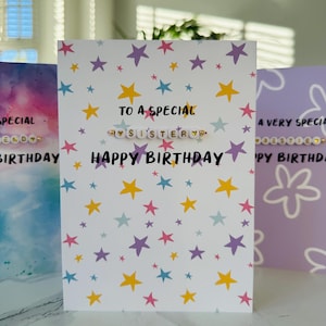 Sister beaded bracelet birthday card gift | Card For Bestie | Friendship Birthday Card | Sister's birthday card