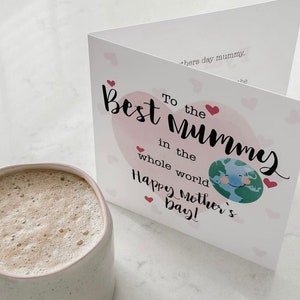 Meilleure carte maman pour la fête des mères | Meilleure momie du monde entier | carte postale pour maman | carte de fête des mères pour la première fête des mères