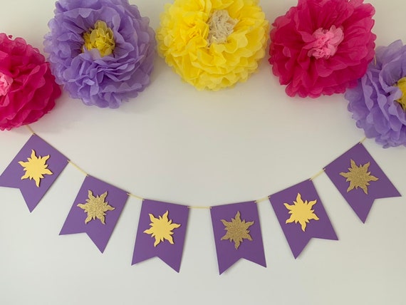 Rapunzel Sun Tangled Bunting Penants Birthday Party Decoration Etsy