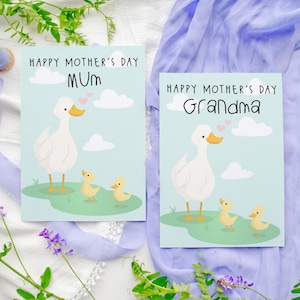 Linda tarjeta del Día de la Madre con forma de pato para mamá / Tarjeta de feliz Día de la Madre / Abuela / Nana / Mamá