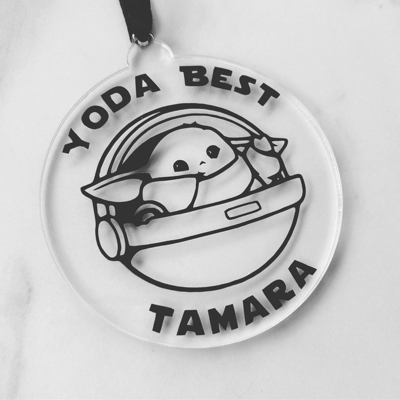 Yoda best baby yoda Christmas tree bauble decoration personalised keepsake