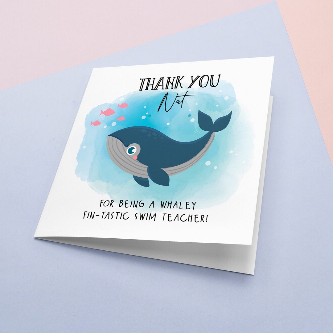 Thank You Swimming Teacher Card Swim Teacher Thank You - Etsy