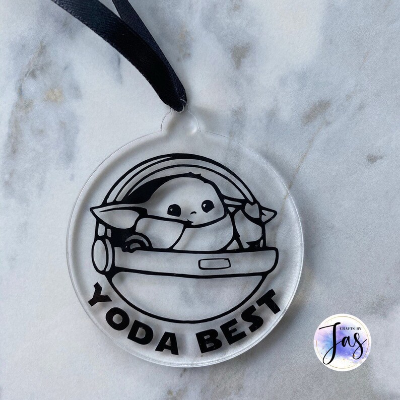 Yoda best baby yoda Christmas tree bauble decoration personalised keepsake