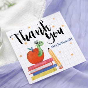 Cartão de agradecimento personalizado para professor, cartão de agradecimento, leitor ávido, cartão de agradecimento para professor, assistente de ensino, cartão de professor, presente de fim de semestre