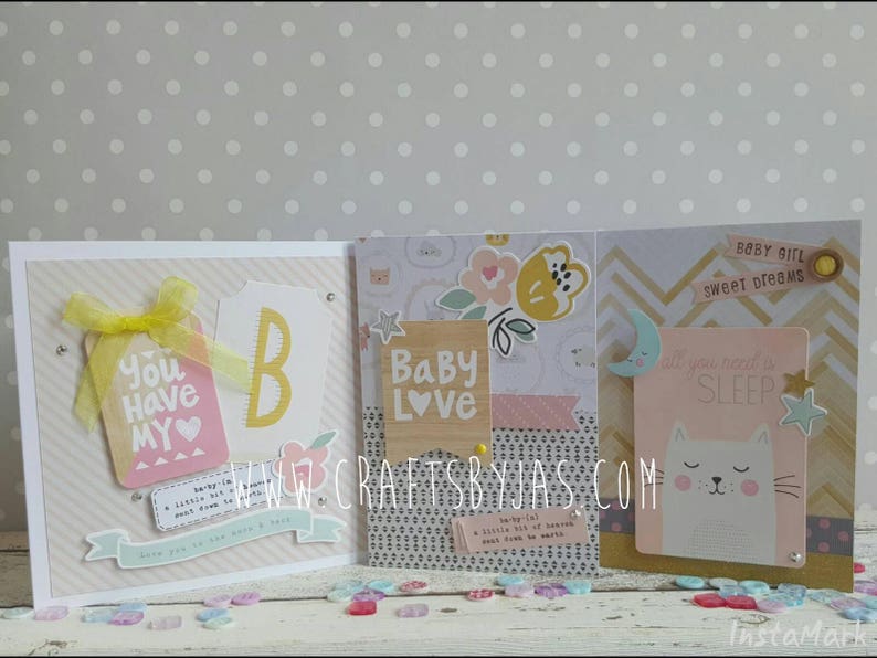 baby arrival baby girl All you need is sleep Handmade New baby card