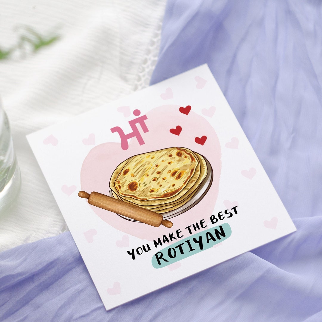 Multigrain Roti Paper Card Punjabi Mum Roti Card | Mother's Day Birthday - Etsy