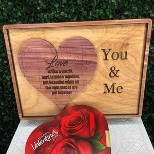 You and me puzzle sign -personalized valentines puzzle