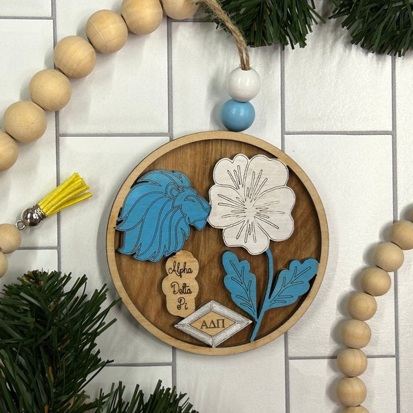 Alpha Delta Pi laser cut ornament mascots & symbols -  Alpha Delta Pi ornament hand painted - ADPi magnet