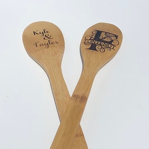 Wedding monogram spoons - set of 2 spoons