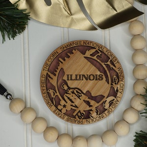 IL - Illinois  state ornament or magnet
