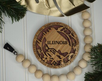 IL - Illinois  state ornament or magnet