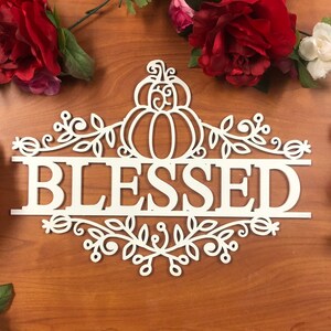 Grateful door hanger - Thankful door hanger - Blessed door hanger - Personalized Fall Door Hanger