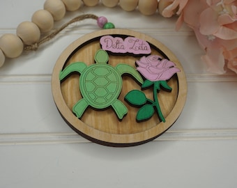 Delta Zeta laser cut ornament mascots & symbols -  Delta Zeta ornament hand painted