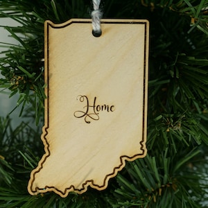 State of Indiana home ornament - Indiana Christmas ornament