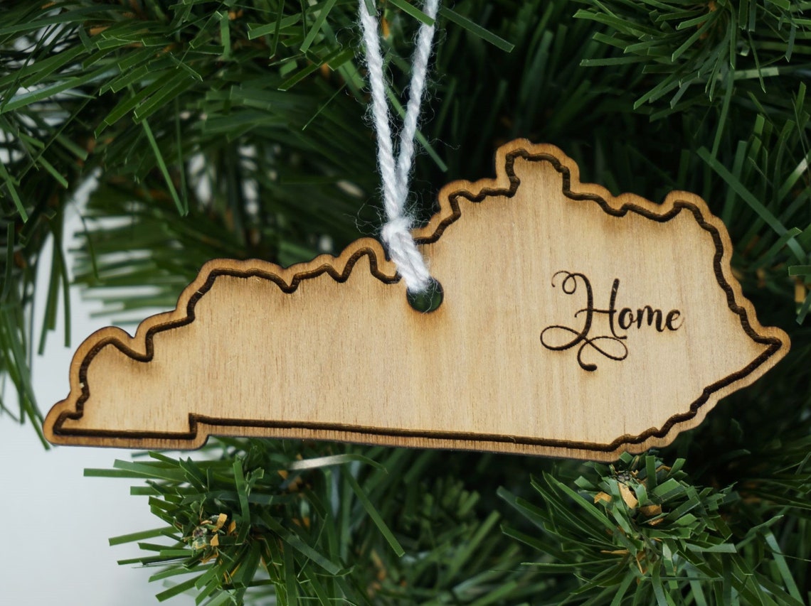 State of Kentucky Home Ornament Kentucky Christmas Ornament Etsy