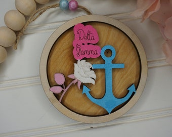 Delta Gamma laser cut ornament mascots & symbols -  DeeGee ornament hand painted