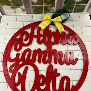 Alpha Gamma Delta Door Hanger 2 sizes available - sorority dorm decor signs