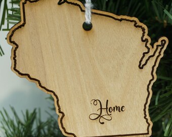 State of Wisconsin home ornament - Wisconsin Christmas ornament