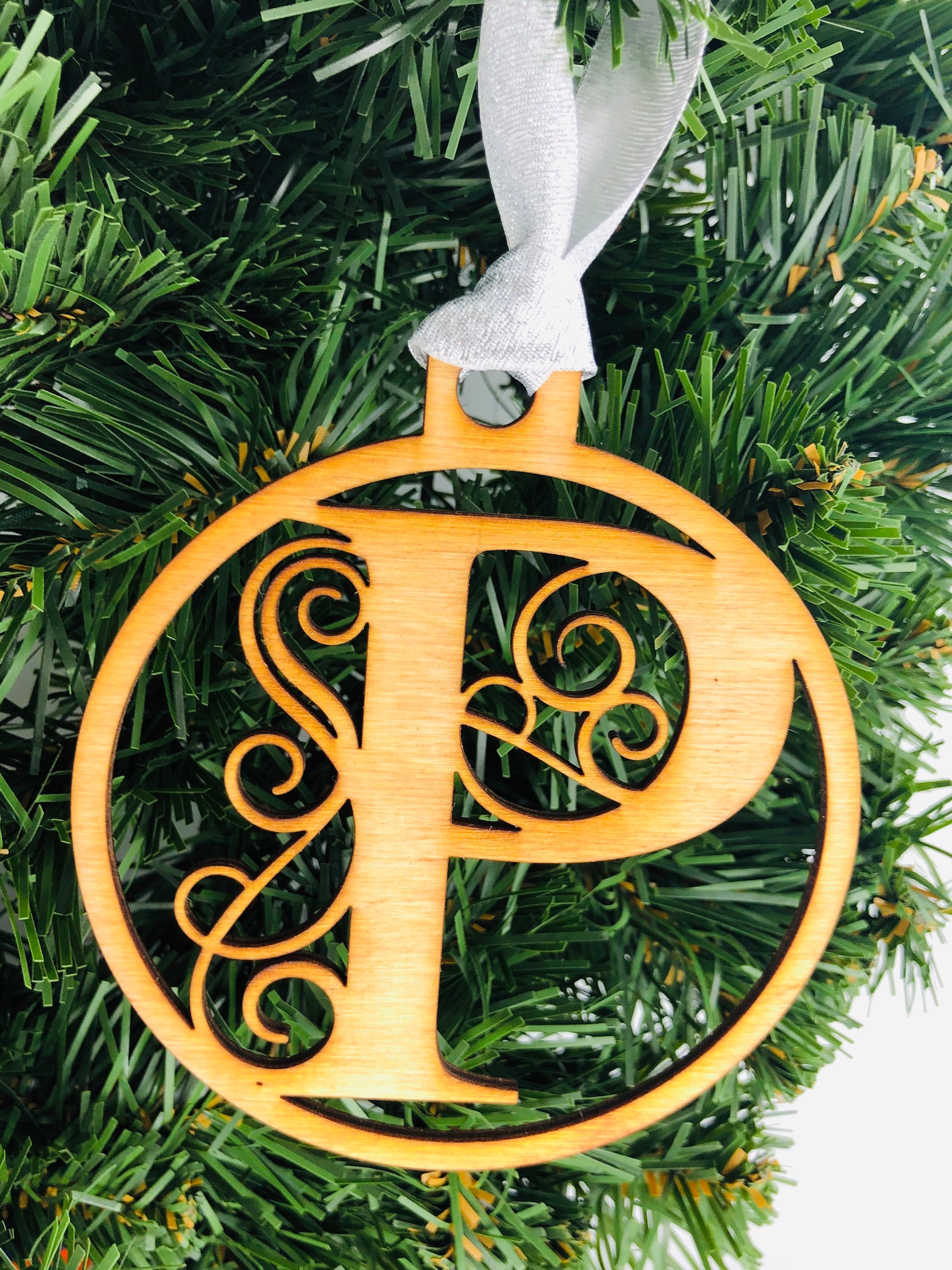 Initial Ornament Monogram Ornament Etsy