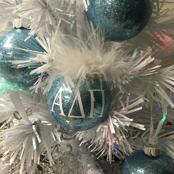 Alpha Delta Pi glittered  sorority ornament - adp ornament - adp sisters gift - adp Christmas ornament