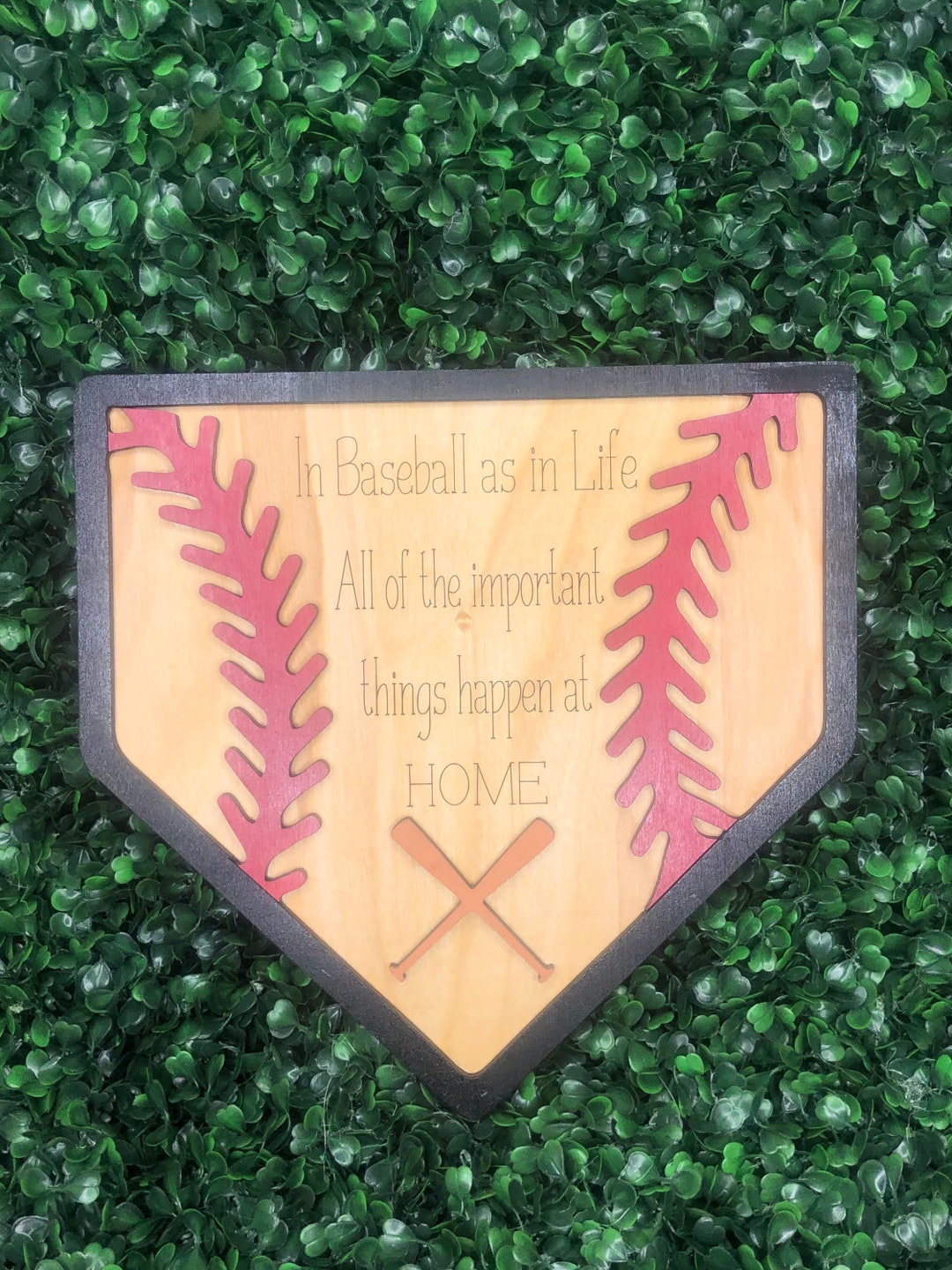 Wooden Sign Softball Important Things Happen at Homebaseball Wooden