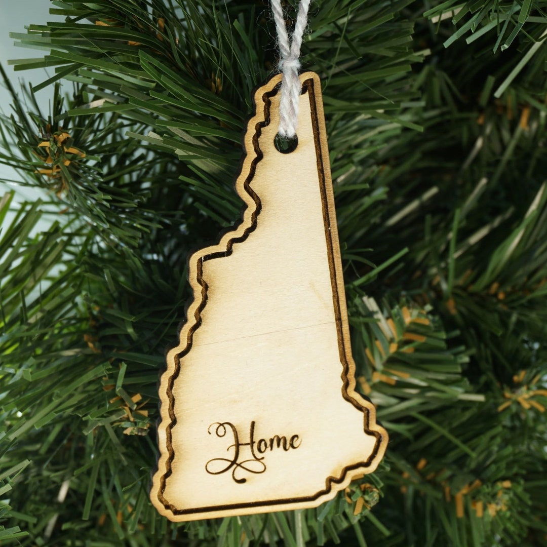 State of New Hampshire Home Ornament - New Hampshire Christmas Ornament ...