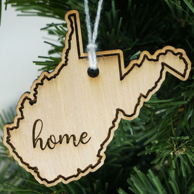 State of West Virginia Home Ornament West Virginia Christmas Etsy