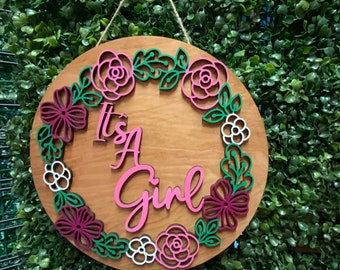 It's a boy wooden laser cut sign/ It's a girl wooden laser cut sign
