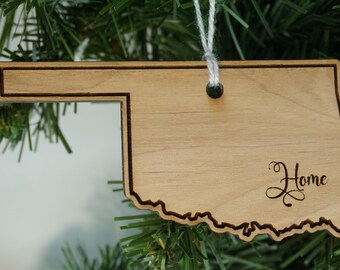 State of Oklahoma home ornament - Oklahoma Christmas ornament