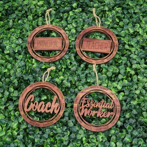 Teacher ornament- Principal ornament- Coach ornament - essential worker ornament