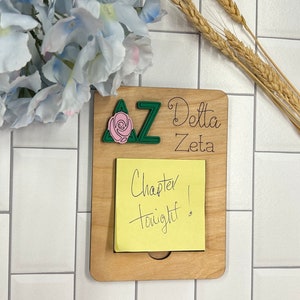 Delta Zeta Sorority Note Pad Holder - DZ note pad holder - Delta Zeta Desk Set