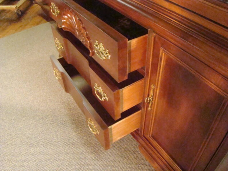American Drew Cherry Breakfront China Cabinet