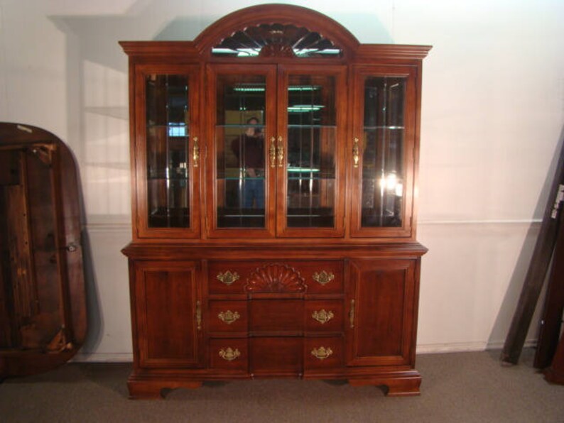 American Drew Cherry Breakfront China Cabinet