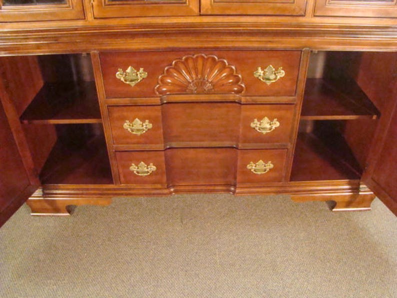 American Drew Cherry Breakfront China Cabinet