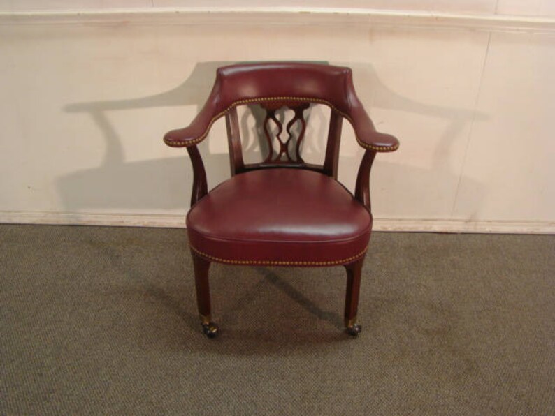 Hickory Chair Leather Arm Or Desk Chair Etsy