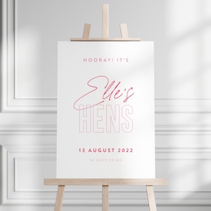 JORDIE Printable Hens Party Sign, Bachelorette Sign, Bridal Shower Welcome Sign, Wedding Signage, Hen Party Sign, Event Sign, Hen Welcome