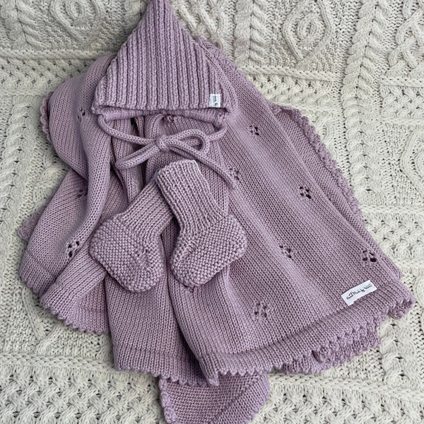 Baby set, Hand made, Newborn set, hand knitted