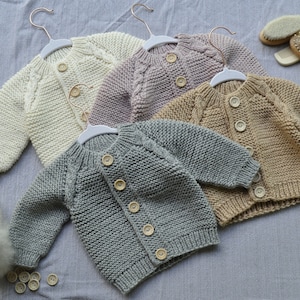 Cardigan. Hand made. Hand knitted. Wool kids jacket