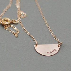 Mama Half Moon Necklace, Gold Filled image 5