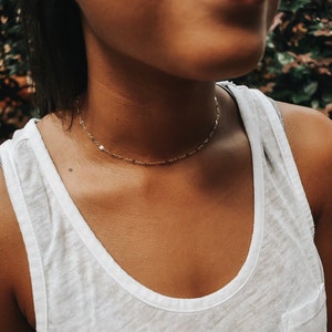 Lisa. Choker Layering Necklace, Gold Filled