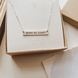 Customized Sterling Silver Horizontal Bar Necklace